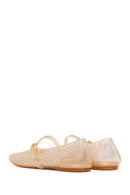 Women's Jelly Ballet Flats with Gold Buckle | Derimod
