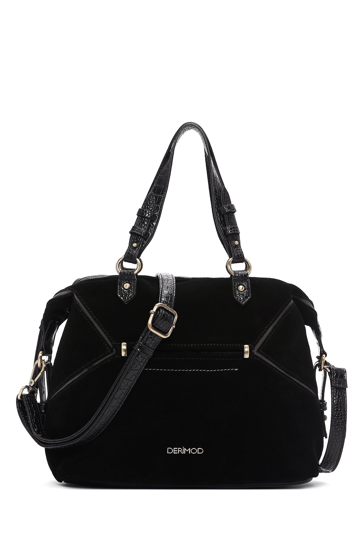 Women's Black Suede Shoulder Bag 22WBD249510 | Derimod