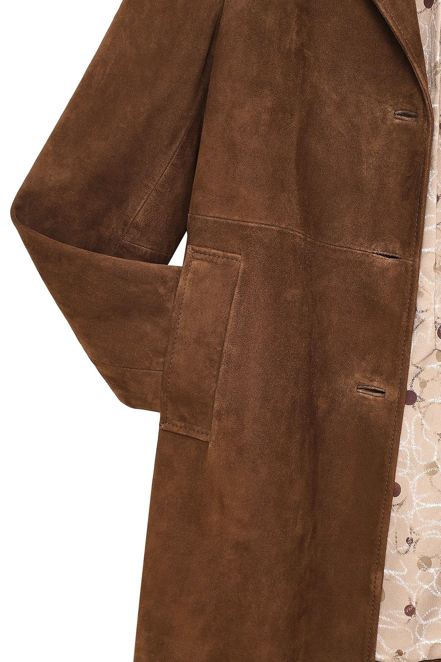 Pamela Women's Brown Suede Leather Coat
