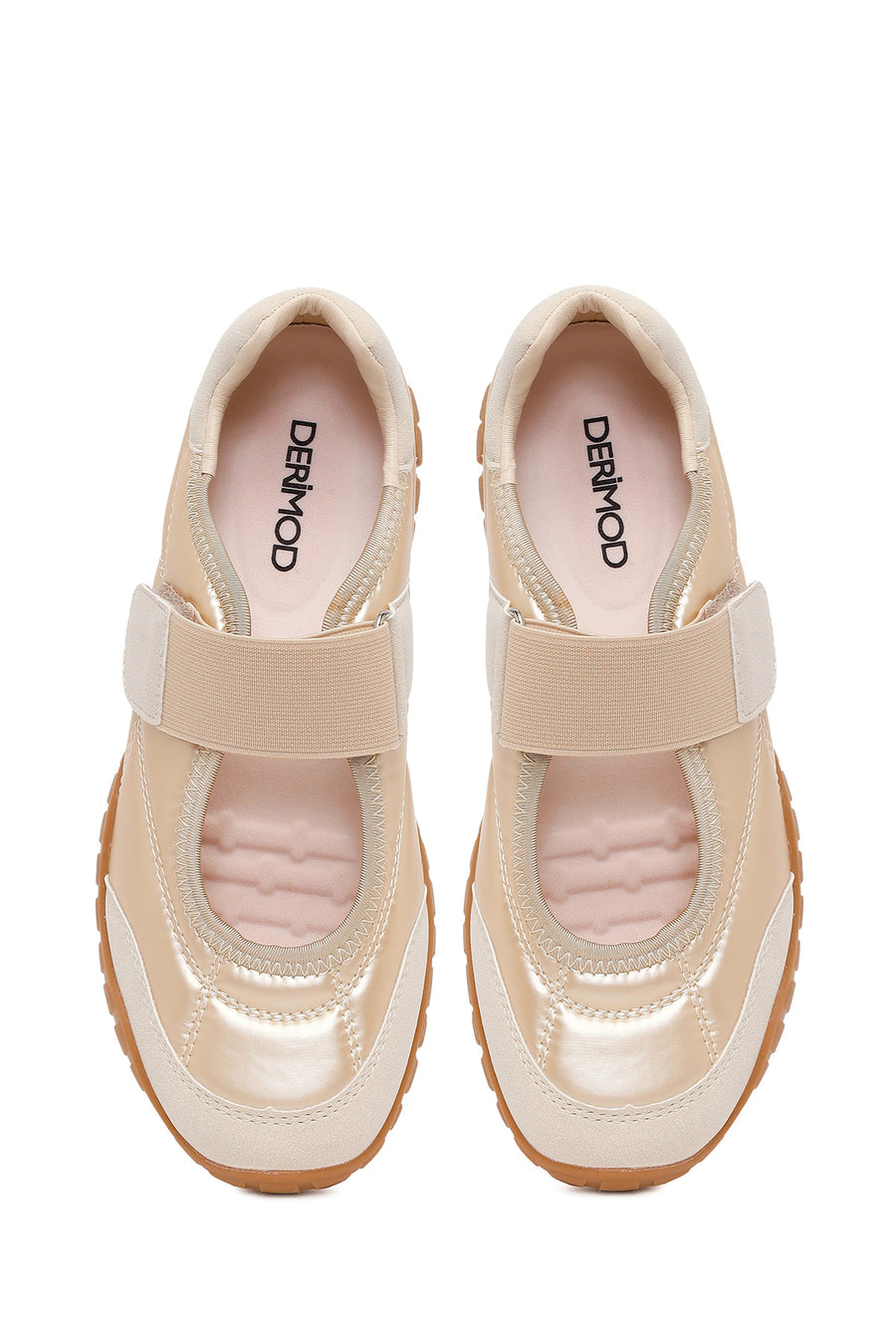 Woman Gold-Banded Sport Ballerine Shoes