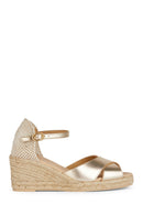 Geox Women's Gold Gelsa Ankle Strap Wedge Heel Espadrille | Derimod