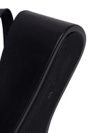 Woman Black Wedge Heel Leather Comfort Sandals | Derimod