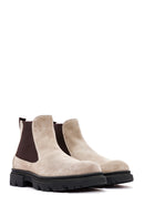 ACBC x Derimod Men's Brown Suede Leather Chelsea Boots | Derimod