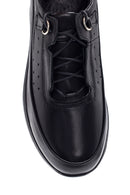 Women's Black Leather Thick Soled Shoes | Derimod