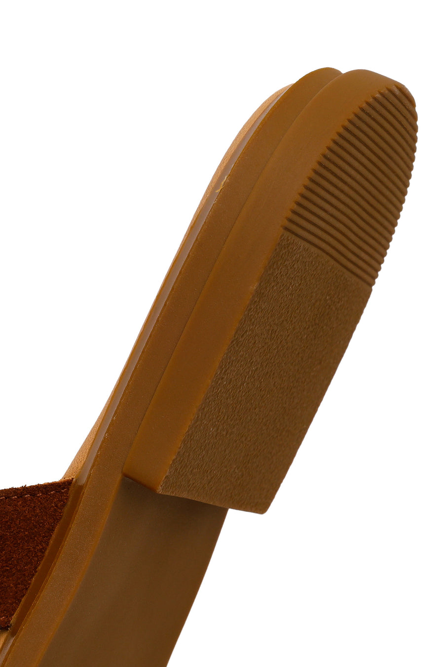 Woman Tan Suede Leather Slippers