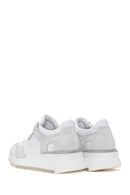 Women's White Leather Suede Detailed Thick Soled Sneaker | Derimod