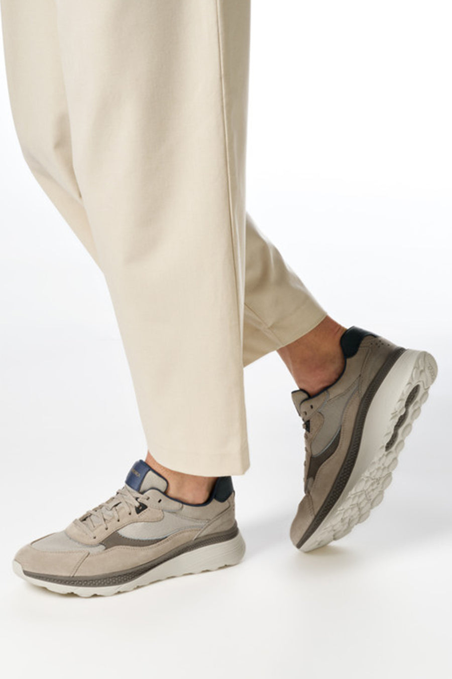 Geox Erkek Bej U Spherica Actif X1 A - Mes Su Bağcıklı Sneaker