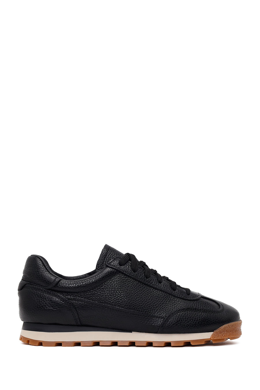 Erkek Siyah Bağcıklı Deri Sneaker WM620013DF | Derimod