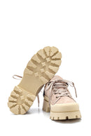 Women's Leather Suede High Sole Shoes | Derimod