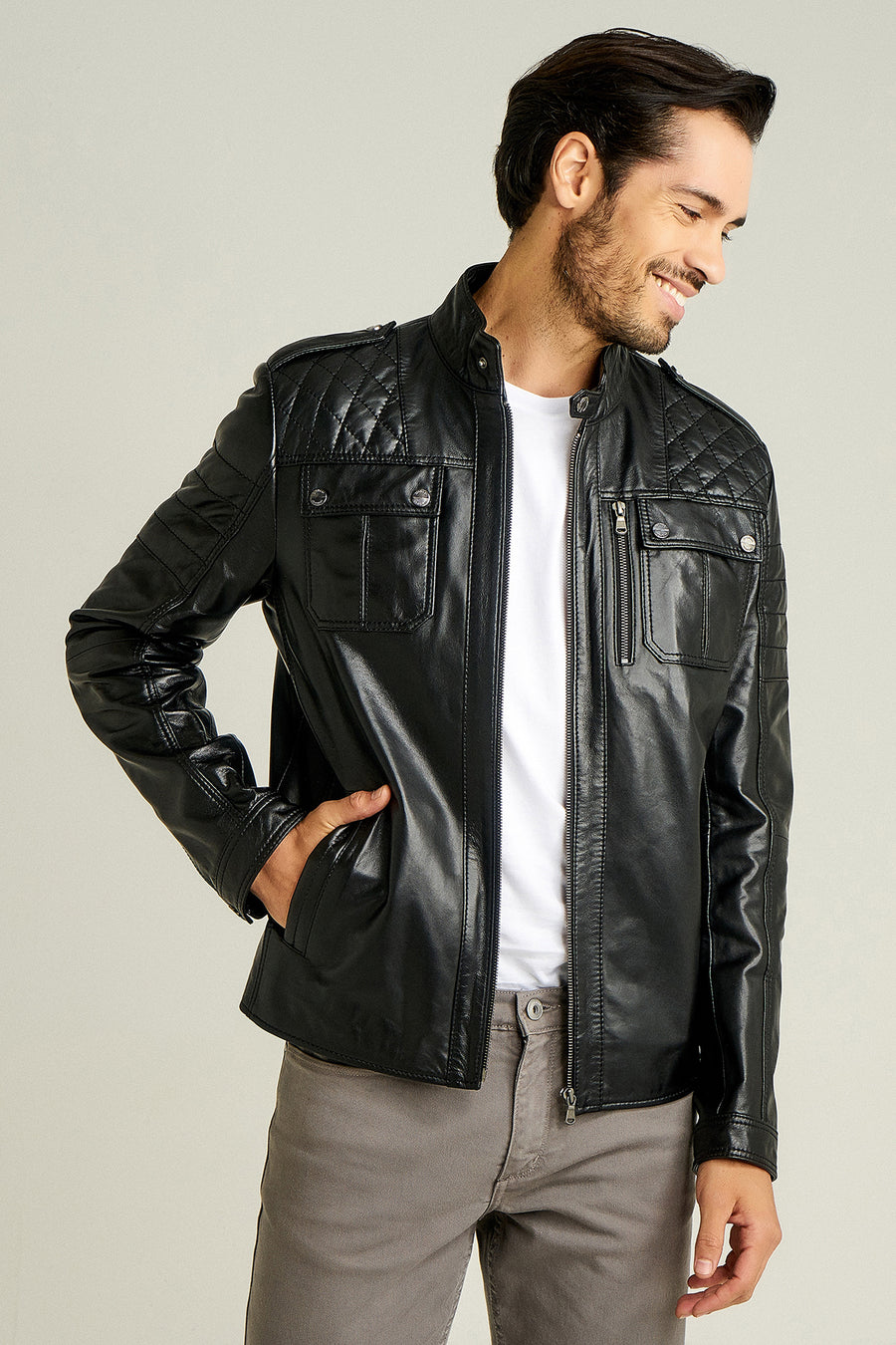 Turner Men's Leather Jacket 18WGE62961M | Derimod