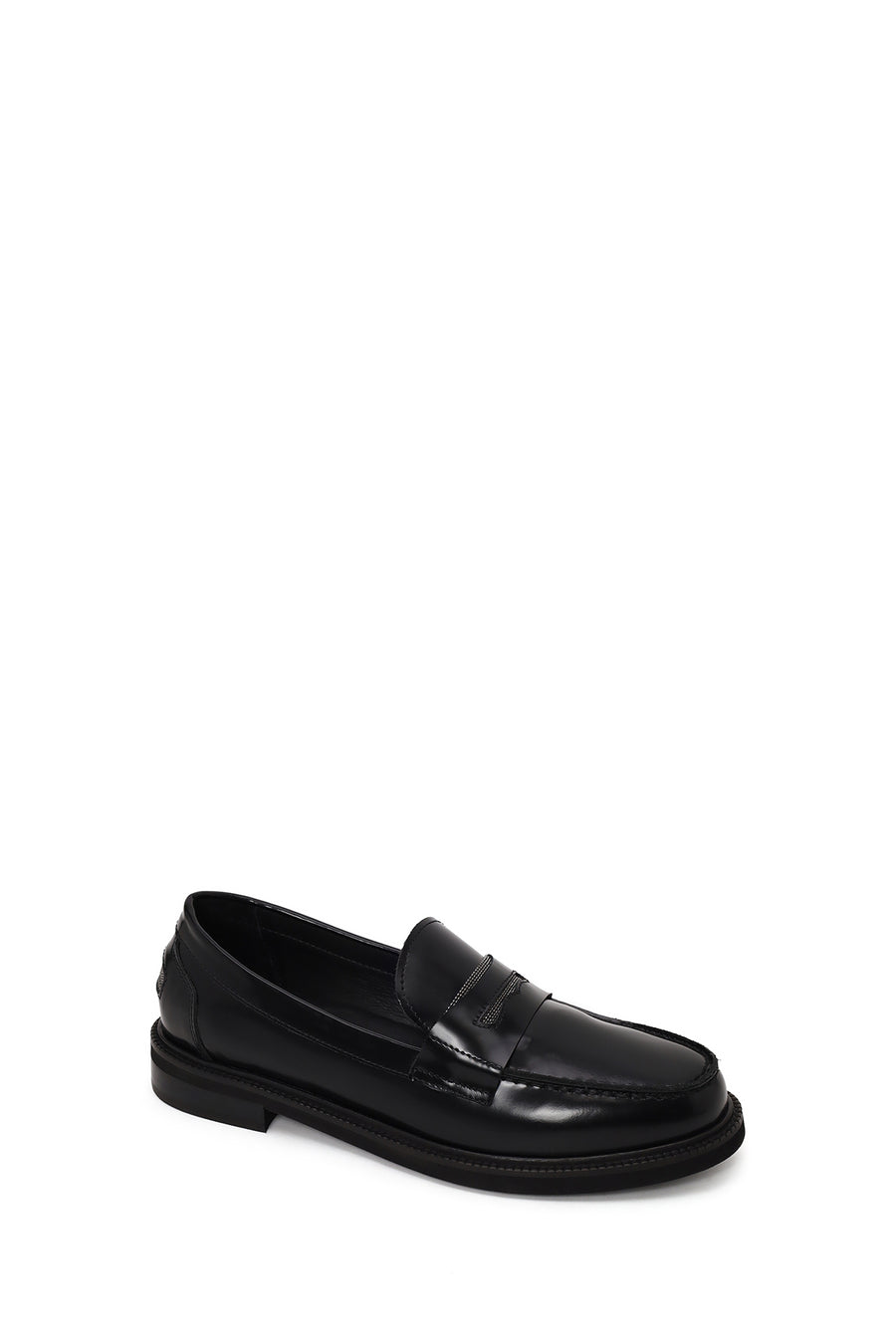 Kadın Siyah Deri Maskülen Loafer