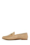Kadın Bej Deri Maskülen Loafer | Derimod