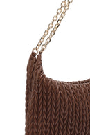 Women's Brown Chain Strap Printed Shoulder Bag | Derimod