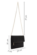 Women's Black Long Chain Strap Straw Clutch Bag | Derimod