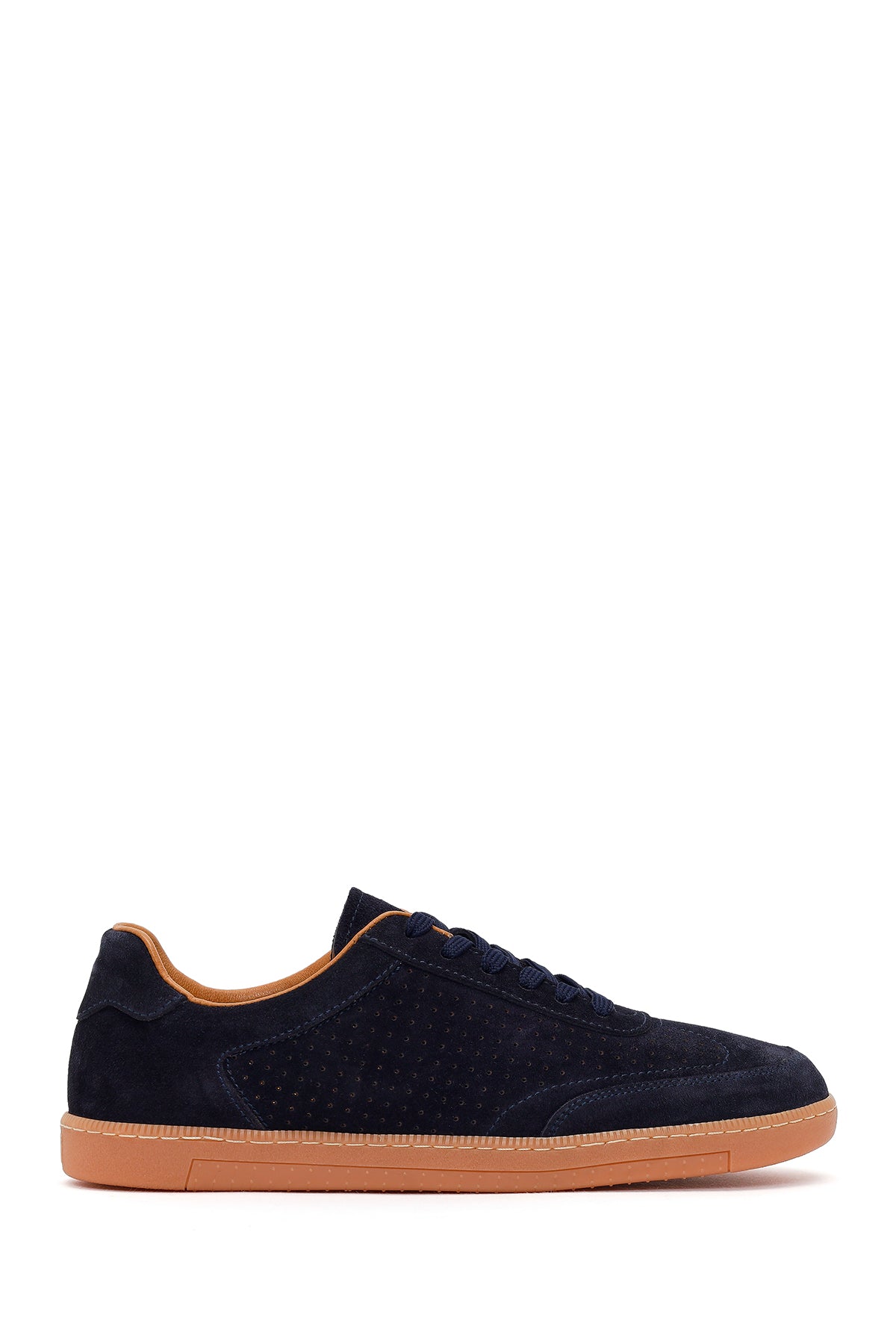 Erkek Lacivert Bağcıklı Süet Deri Sneaker 26SFD750710 | Derimod