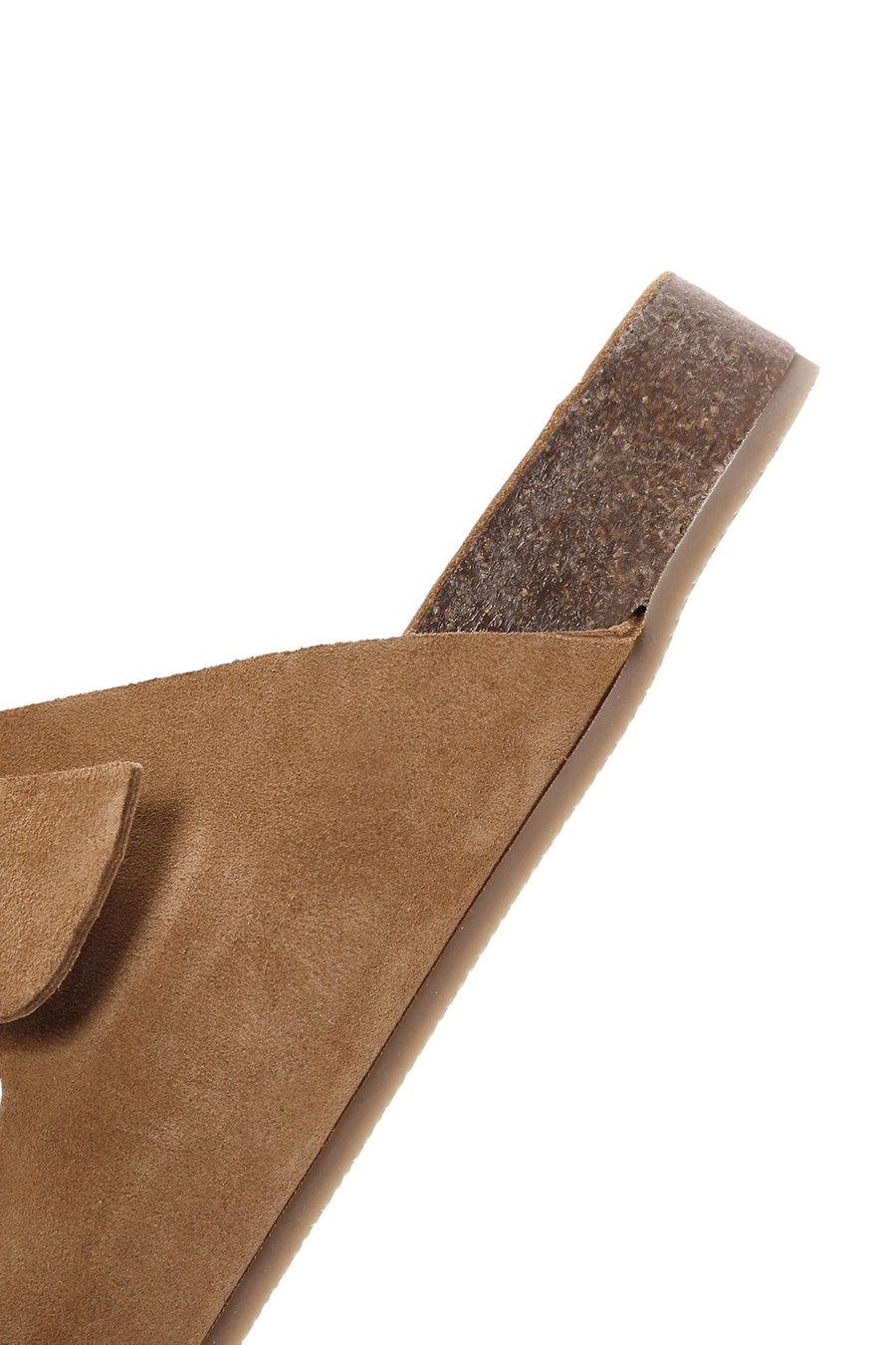 Women's Tan Double Buckle Suede Leather Slippers