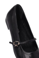 Women's Black Banded Leather Ballerinas | Derimod