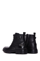 Men's Black Lace-Up Leather Casual Combat Boots | Derimod