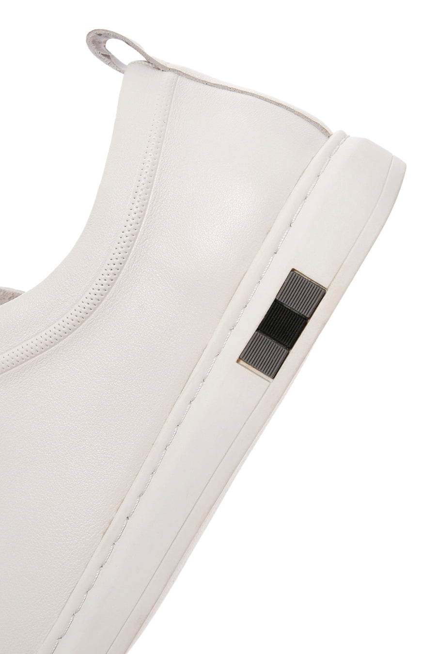 Men's White Lace-up Leather Sneaker