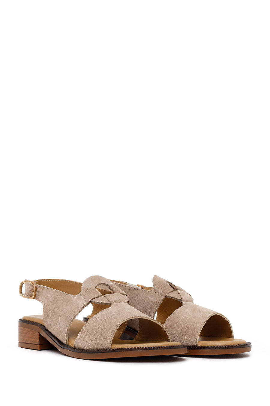 Women's Mink Buckled Suede Leather Sandals