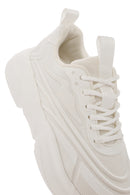 Women's White Lace-Up Thick Soled Sneaker | Derimod