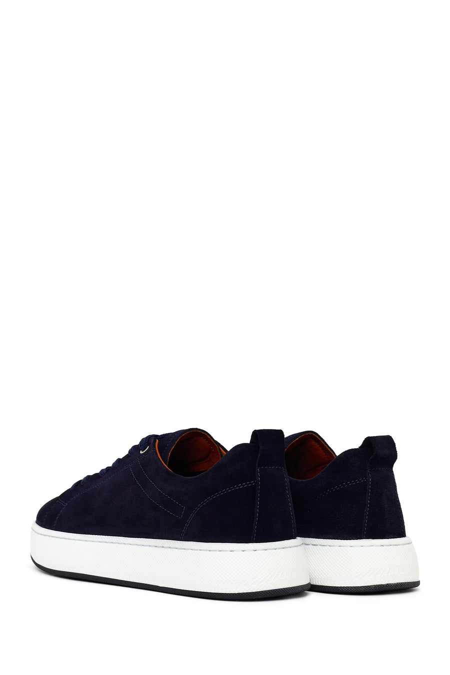 Male Navy Lace-up Suede Leather Sneaker