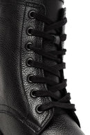 Women's Black Zippered Leather Boots | Derimod