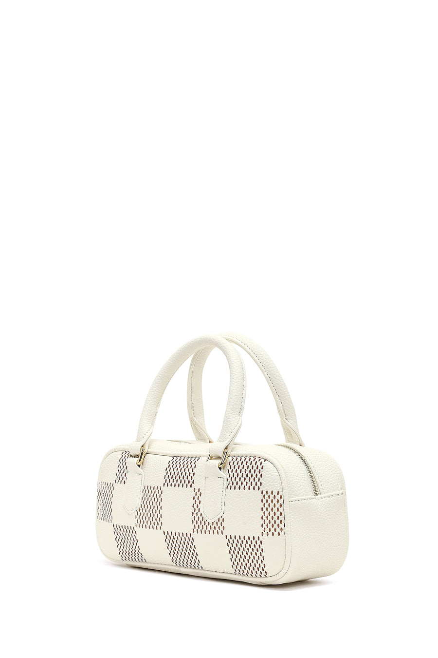 Women's White Long Strap Patterned Shoulder Bag