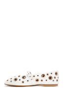 Women's White Leather Ballerinas | Derimod