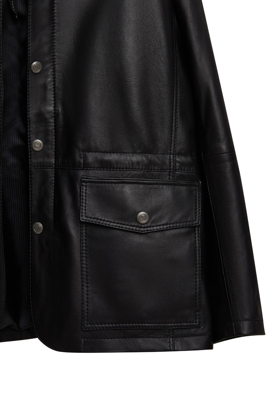 Salah Men's Black Shirt Collar Leather Jacket