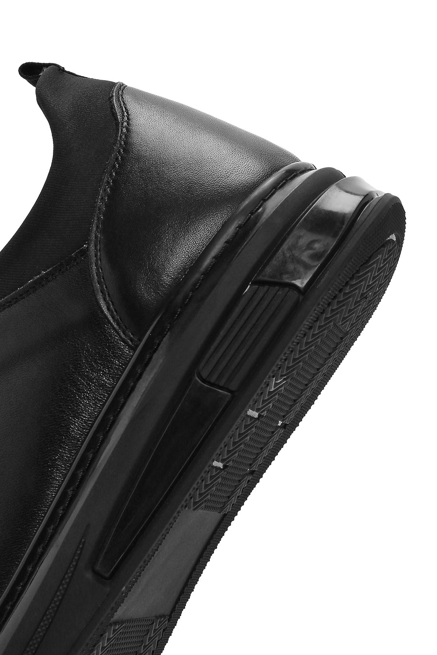 Erkek Siyah Bağcıklı Deri Sneaker