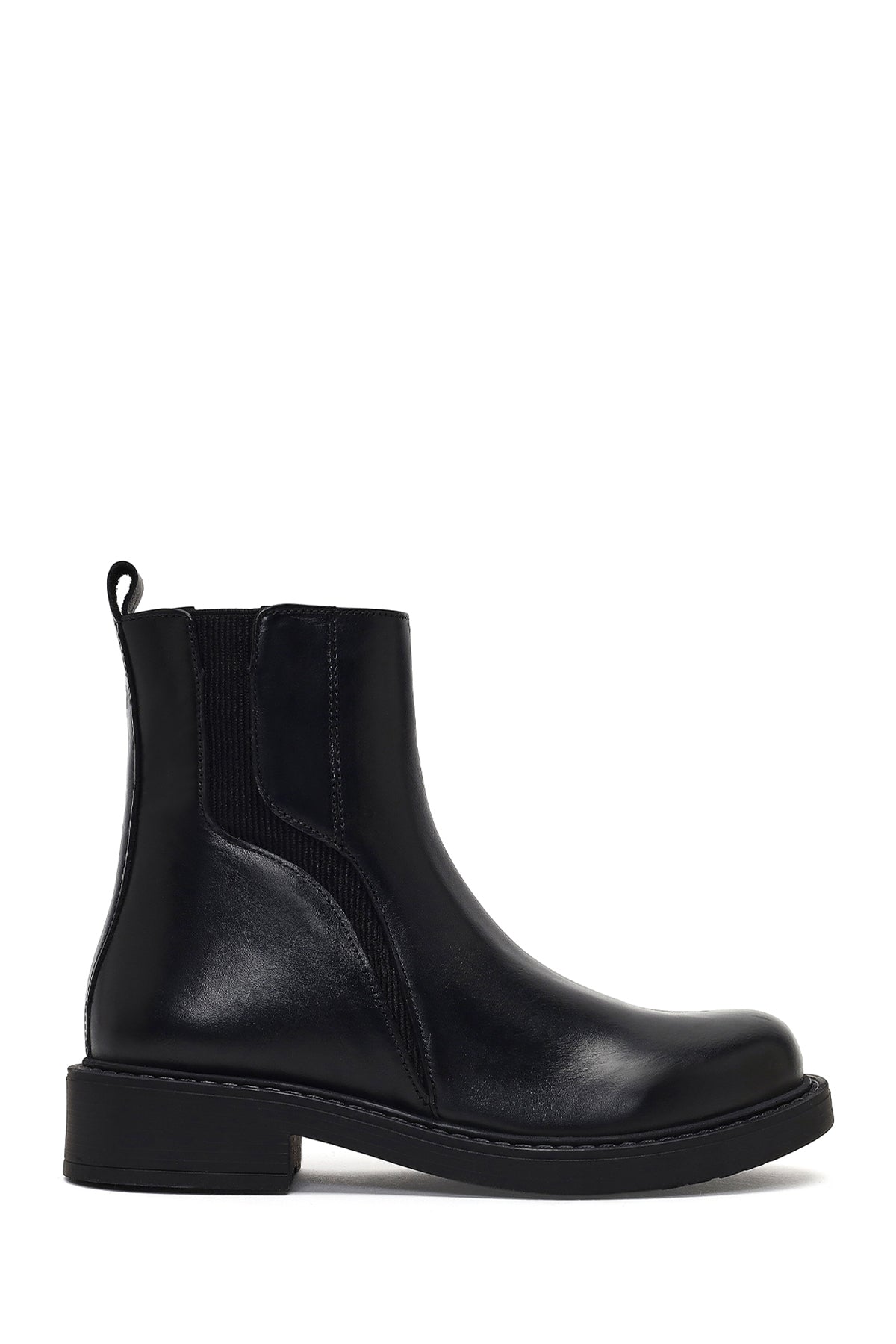 Woman Black Zip Closure Leather Boots WF190012DV | Derimod