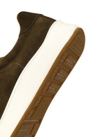 Male Khaki Lace-Up Thick-Soled Suede Leather Sneaker | Derimod