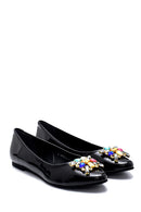 Women's Patent Leather Stone Ballerinas | Derimod