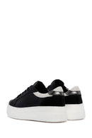 Women's Black Leather Thick Soled Sneaker | Derimod