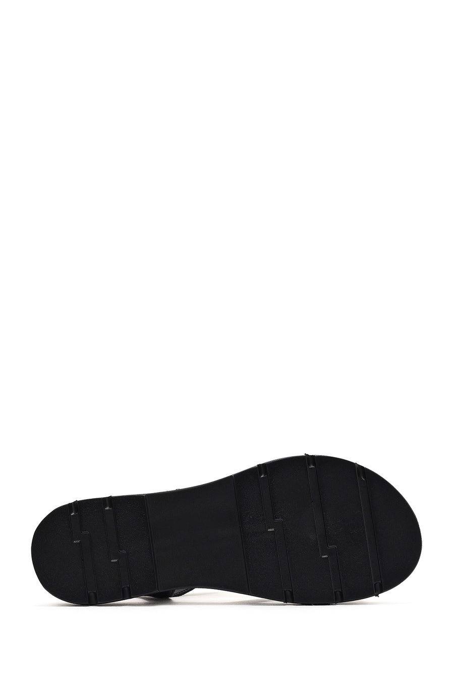 Women's Black Leather Ankle Buckle Sandals
