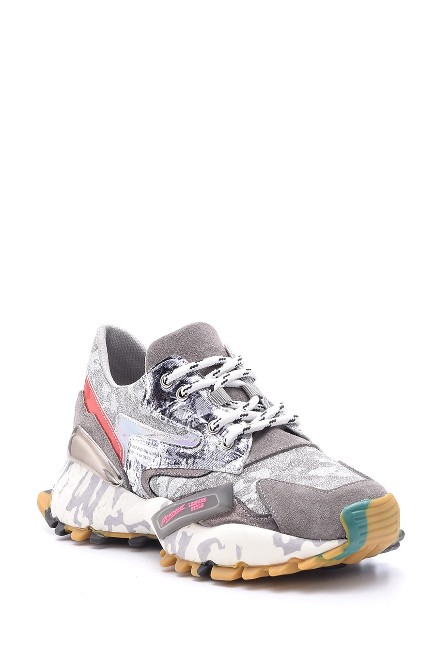 Women's High-Sole Patterned Sneaker