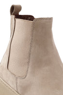 Men's Beige Nubuck Leather Chelsea Boots | Derimod