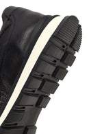 Erkek Siyah Bağcıklı Deri Casual Sneaker | Derimod