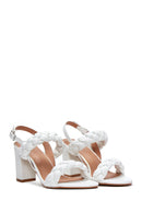 Women's White Thick Heeled Sandals | Derimod