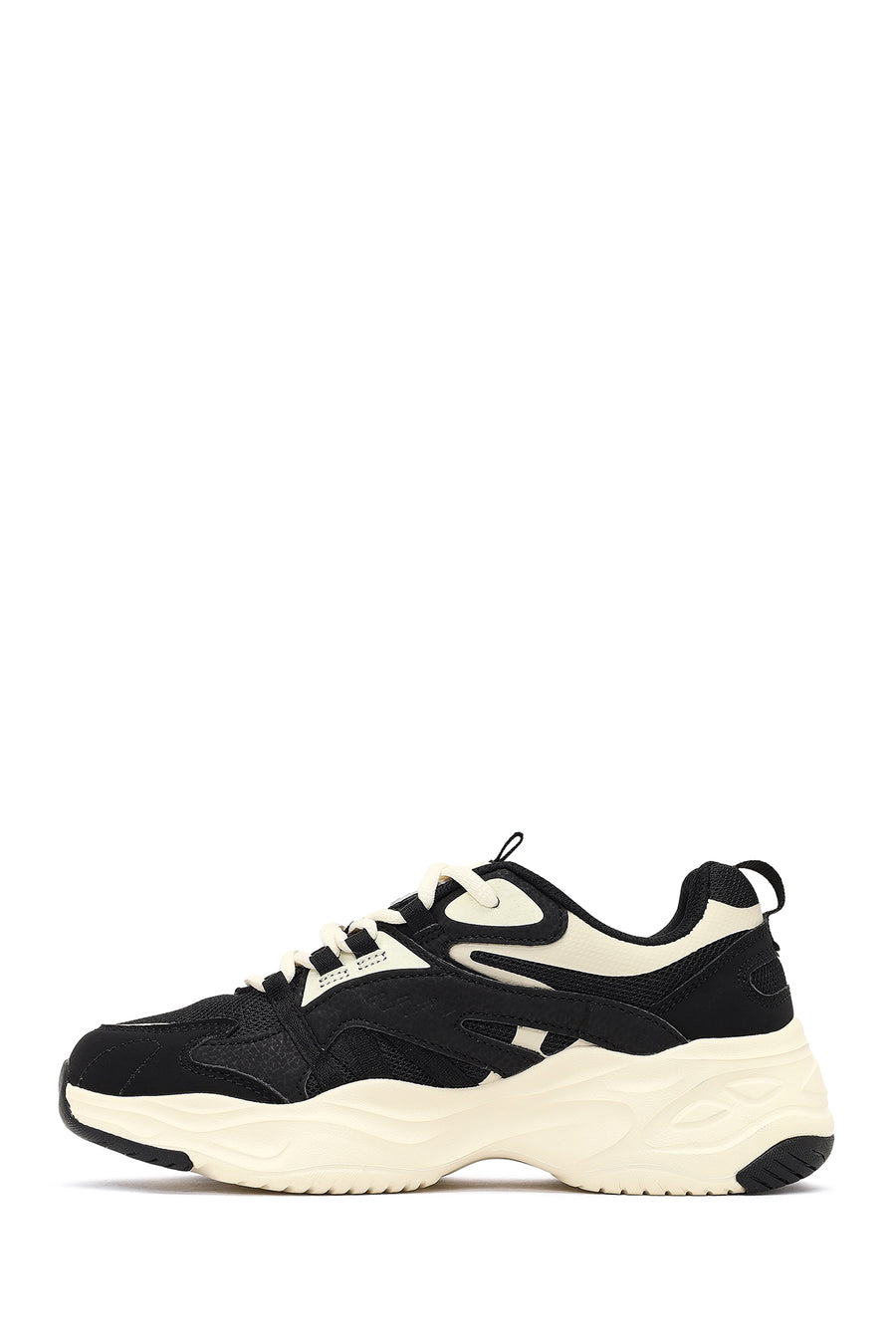 Woman Black Lace-Up Chunky Sneaker