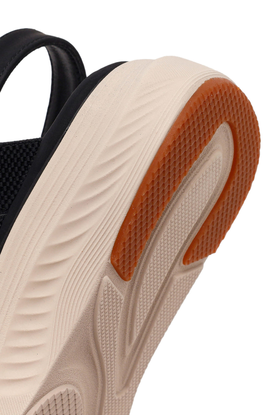 Kadın Siyah Kalın Tabanlı Kumaş Comfort Sandalet