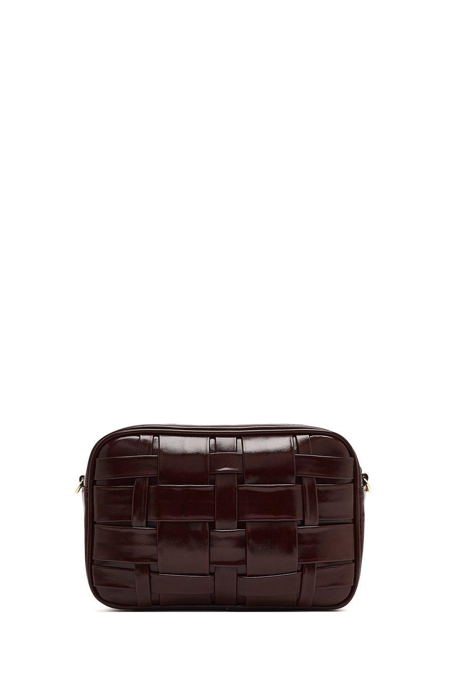 Woman Burgundy Braided Crossbody Bag