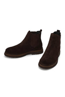 Male Brown Suede Chelsea Boots | Derimod
