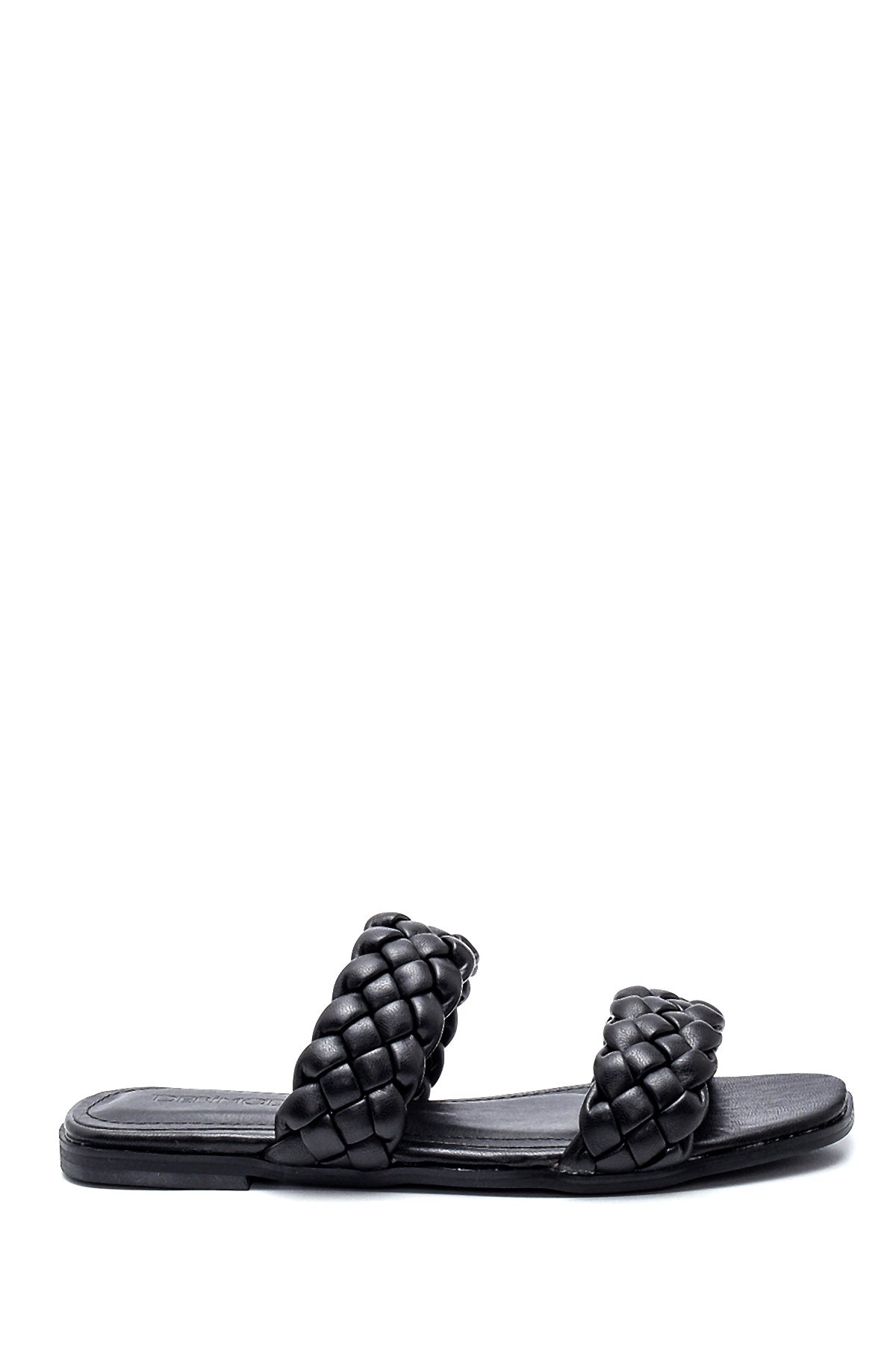 Women's Black Braided Slippers 21SFE450429 | Derimod