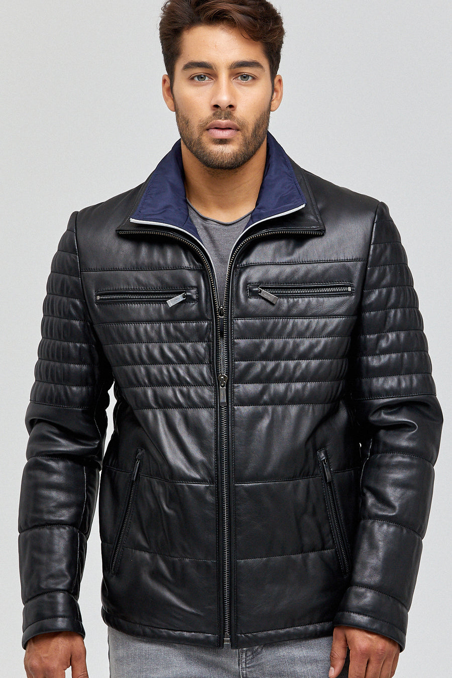 Hazard Men's Leather Jacket 18WGD6317U4 | Derimod