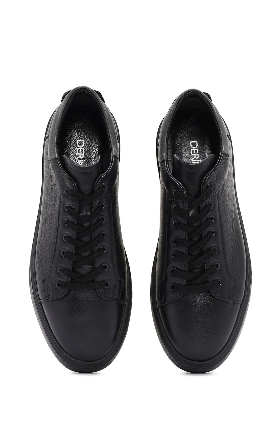Men's Black Lace-up Leather Sneaker