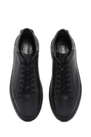 Men's Black Lace-up Leather Sneaker | Derimod