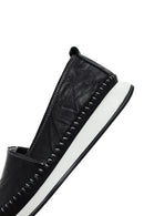 Women's Black Thick Soled Leather Comfort Loafer | Derimod