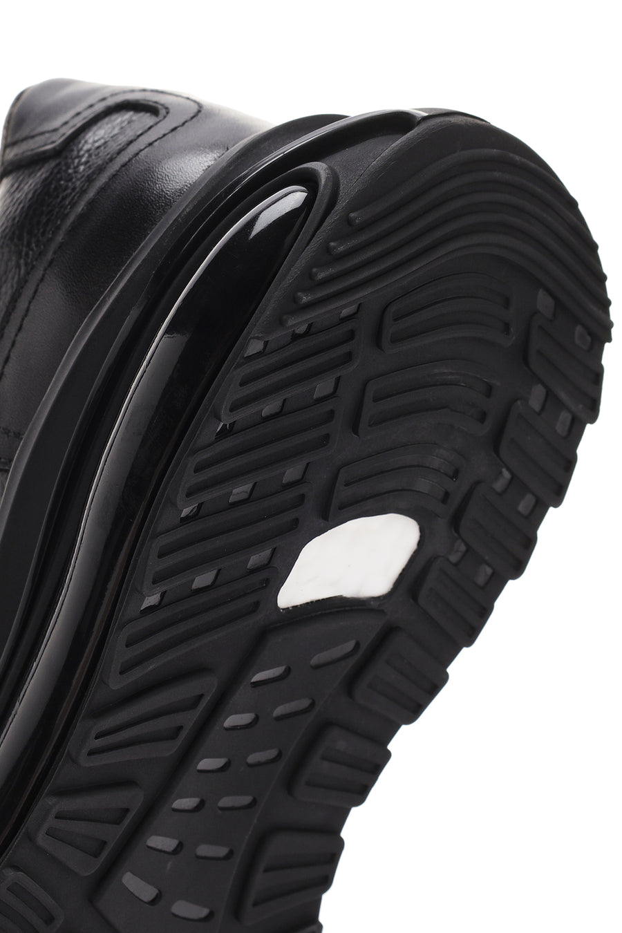 Erkek Siyah Kalın Tabanlı Bağcıklı Deri Casual Sneaker